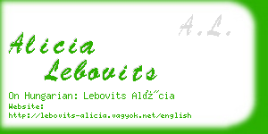 alicia lebovits business card